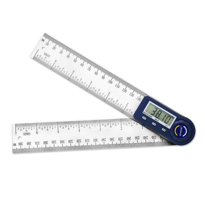 SHAHE Digital Angle Finder,2 in 1 Digital Protractor, 7 inch / 200mm Stainless Steel Digital Angle Ruler with Zeroing and Locking Function - Image 1